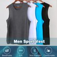 thumbnail image 3 of Camiseta sin mangas atlética para hombre, sin mangas, camisetas elásticas de secado rápido, entrenam Abanopi Chaleco deportivo, 3 of 7