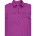 thumbnail image 2 of Womens Violet Purple Button Front Casual Short Sleeve Tee Shirt Top Small, 2 of 2