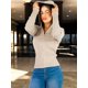 thumbnail image 4 of Suéter Cárdigan De Manga Larga Cuello Cierre y Capucha Casual Mujer Sweater, 4 of 5