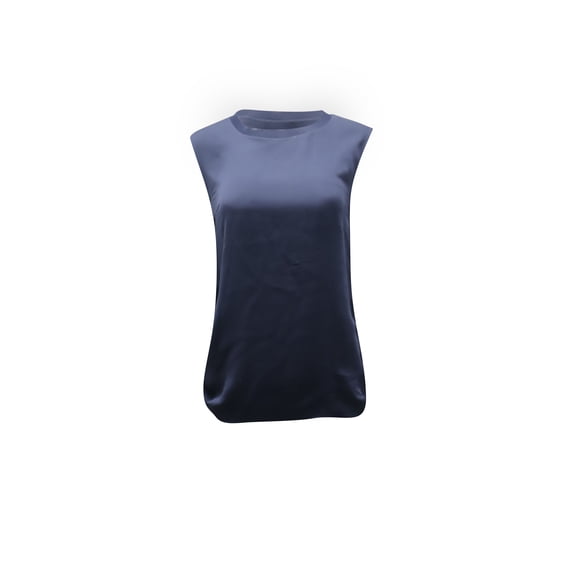 Pre-Owned Vince Sleeveless Top in Navy Blue Rayon