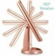 thumbnail image 3 of Espejo con luz LED de 3 lados para colocar Espejo de maquillaje tríptico plegable en soporte con batería con efecto de aumento 2x3 o USB Oro rosa, 3 of 5