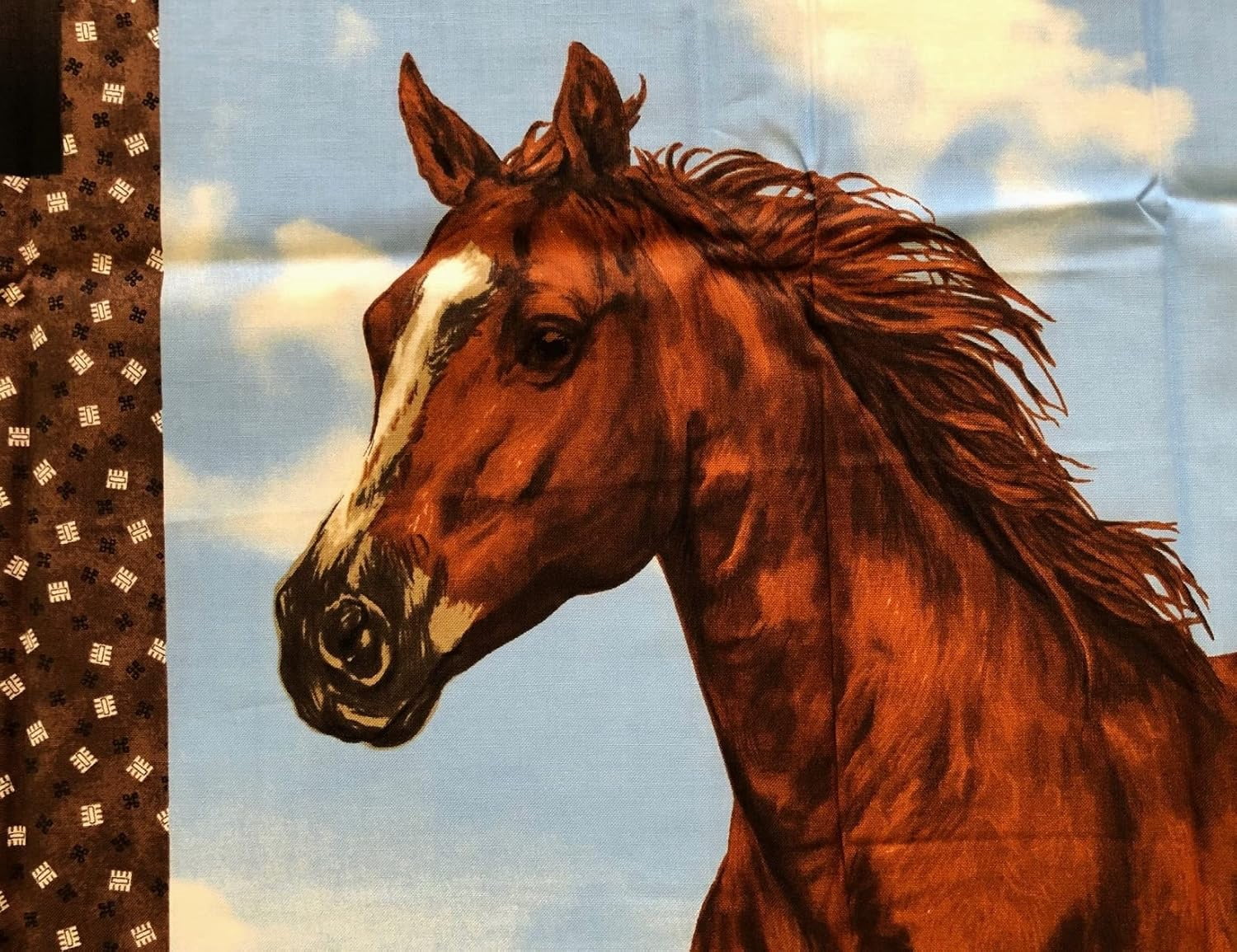 1 Panel – Horses Running Free Block Cotton Fabric Quilt Panel (Great for Quilting, Sewing, Craft Projects, Wall Hangings, and More) 35" X 44"