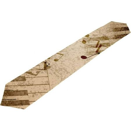 

SKYSONIC Table Runner Music Notes On Old Paper Sheet Washable Table Cloth Runner for Holiday Home Wedding Table Top Decoration 13x90 Inches