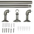 thumbnail image 4 of Lumi 1" Pewter Wraparound Single Curtain Rod, 72-144", 4 of 4