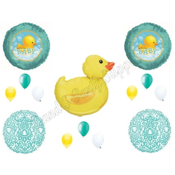 WELCOME BABY RUBBER DUCK Bubbles SHOWER Balloons Decoration Supplies