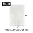thumbnail image 2 of Weston Vacuum Sealer Bags, 2 Ply 3mm Thick, for NutriFresh, FoodSaver & Other Heat-Seal Systems, for Meal Prep and Sous Vide, BPA Free, 15" x 18" (Ex, 2 of 8