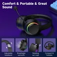 thumbnail image 3 of AYEDLOE Wireless Gaming Headset for PC, PS5, Switch, Mac with Bluetooth 5.4, 2.4GHz USB Gaming Headphones with Detachable Noise Canceling Mic, 3.5mm Wired Mode for Xbox Series, Black, 3 of 8