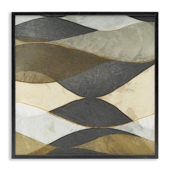 Stupell Industries Modern Geometric Desert Landscape Black Framed Giclee Art, 12 x 12, by Alonzo Saunders