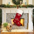 thumbnail image 3 of 49x28cm Embroidered Christmas Stocking - Knitted Gift Bag with Paw/Snowflake Designs for Fireplace Decor & Candy Storage, 3 of 4