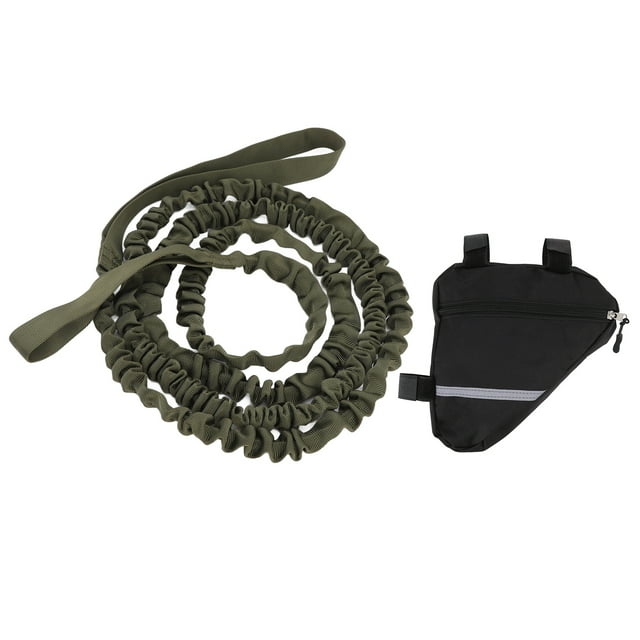 Bike Tow Bar, Compact Portable Bike Pulling Rope 2.7m Natural Length For Training For Walking Green