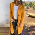 thumbnail image 2 of Fanxing Womens Button Down Cardigans Mid-weight Long Sleeve Casual Knitted Jacket Plus Size Hooded Cardigan Sweaters Outerwear Yellow,L, 2 of 7