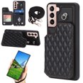 thumbnail image 1 of Case for Samsung Galaxy S22 Plus, Detachable Crossbody Strap Wallet Case with Card Slots, Stand Ring Flip PU Leather Protective Cover Lanyard for Women for Samsung Galaxy S22 Plus, Black, 1 of 12