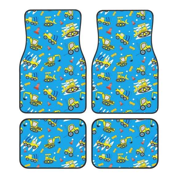 Vsdgher Cute Car Cartoon Car Foot Mat Set of 4 Pieces Universal Floor Liner Car Accessories Fits Most Cars, Trucks, Vans, sedans, SUV