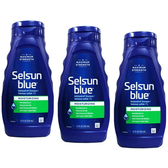 Selsun Blue Moisturizing Dandruff Shampoo 11 oz (Pack of 3)