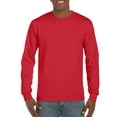 thumbnail image 1 of Gildan Mens Ultra Cotton Long Sleeve T-Shirt, 3XL, Red, 1 of 2