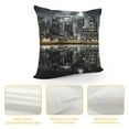 thumbnail image 4 of COMIO  New York Night City Landscape Throw Pillow Cover Rise Building Reflection Black Square Throw Waist Pillow Case Decorative Cushion Cover Pillowcase Sofa Lumbar, 4 of 5
