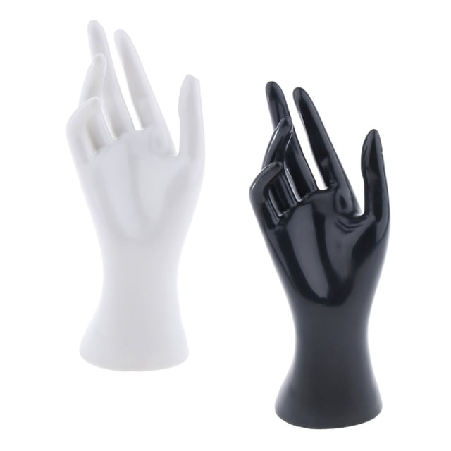 Organizador de Exhibición de Joyas Sunnimix Maniquí Mano Blanco Negro