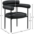 thumbnail image 3 of Meridian Furniture Blake Black Vegan Leather Dining Chair (Set of 2), 3 of 9