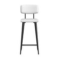 thumbnail image 3 of Beaumont Lane Modern Saddle Leather Rectangular 26" Counter Stool in White, 3 of 7