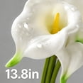 thumbnail image 3 of HCBY Artificial Calla Lily Single Stem 13.8 Inch - Faux White Flower for Wedding Bouquet Home Decor, 3 of 6
