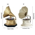thumbnail image 5 of RUISINERY Antique Metal Gramophone Replicas Vintage Phonograph Sculpture Ornament Office Desk Decors Handcrafted Home Accent, 5 of 7