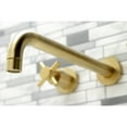 thumbnail image 3 of Kingston Brass KS8057DX Concord Two-Handle 3-Hole Wall Mount Roman Tub Faucet in Brushed Brass, 3 of 7
