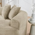 thumbnail image 4 of Modern Cloud 4-Seater Sectional Curved Sofa, Minimalist Compression Living Room Couch, No Assembly Needed, Chenille (Camel), 4 of 11