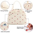 thumbnail image 3 of SQDWYGG Lunch Bag Cute Corduroy Lunch Handbag Reusable Insulated Lunch Box Large Capacity Insulated Refrigerated Box,White strawberries, 3 of 6