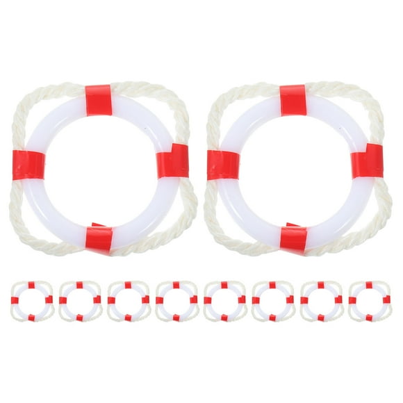 10 Pcs Anneaux de Natation Style Méditerranéen Décorations de Bouées de Vie Miniatures Décorations de Maison