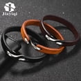 thumbnail image 2 of Pulsera Jiayiqi para hombre, brazalete de cuero genuino, brazalete Retro, pulsera con ganchos clásicos, regalos de joyería para hombres y mujeres Tan Jianjun  unisex, 2 of 2