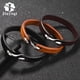 thumbnail image 2 of Pulsera Jiayiqi para hombre, brazalete de cuero genuino, brazalete Retro, pulsera con ganchos clásicos, regalos de joyería para hombres y mujeres Tan Jianjun unisex, 2 of 2
