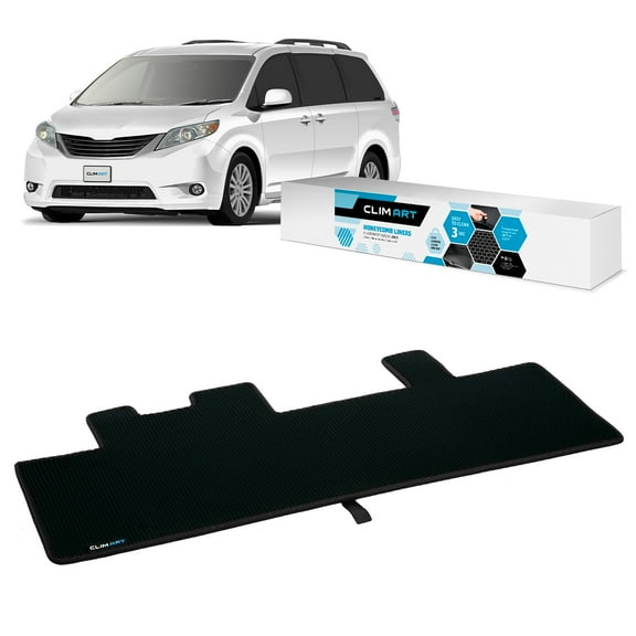 CLIM ART Cargo Liner for Toyota Sienna 2011-2020 Custom Fit Trunk Mat, with Honeycomb Dirtproof & Waterproof Technology - All-Climate, Heavy Duty, Anti-Slip Cargo Liner, Luggage - FL01111025