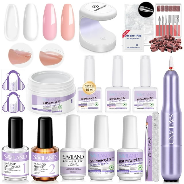 Kit de gel para uñas Builder SAVILAND con taladro para uñas y lámpara UV