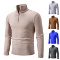 thumbnail image 3 of uikmnh Men's Fall and Winter Zipper Half Turtleneck Pullover Knit Knit Sweater, 3 of 3
