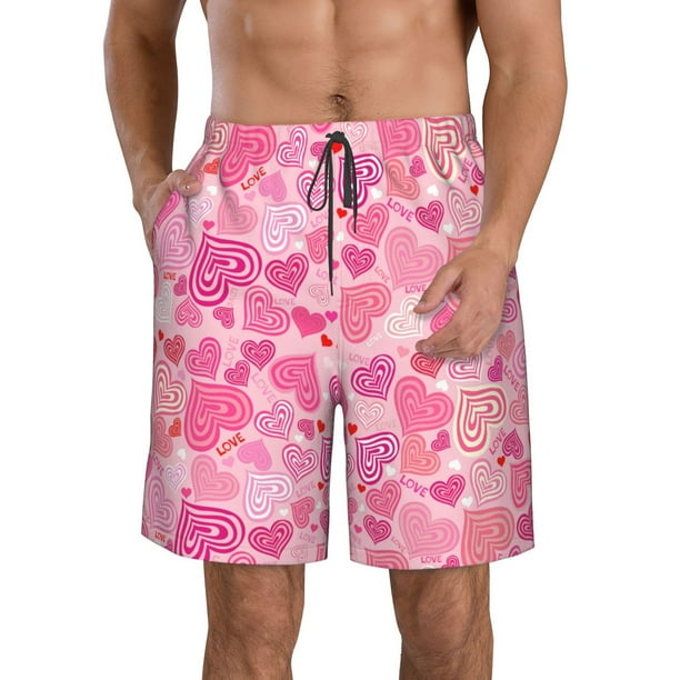 Fotbe Love Trajes de Baño Estampados para Hombre, Shorts de Verano de Secado Rápido, Ropa de Playa, Bañadores-XX-Large