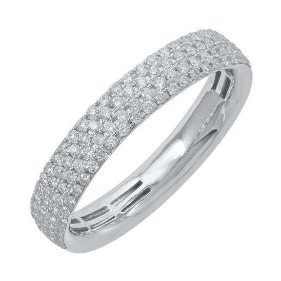 1/3 Carat Round Diamond Wedding Band Ring in 10K White Gold - IGI Certified (Ring Size 13.75 )