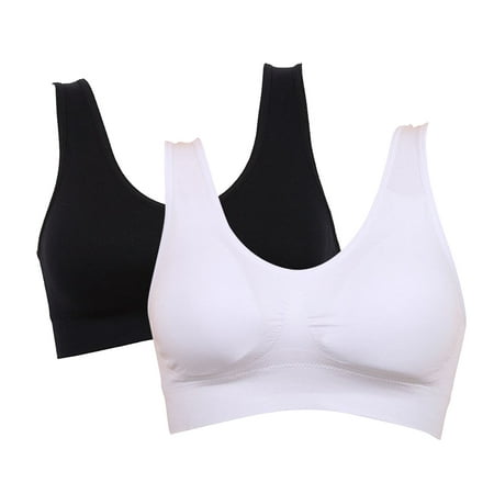 

Wuffmeow Women s 2-Pack Light-Support Seamless Sports Bras Size M