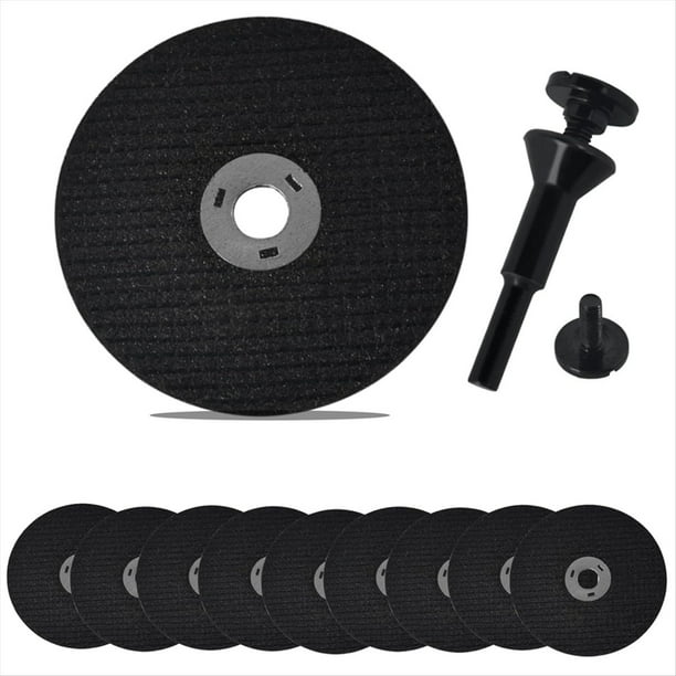Kit de Ruedas de Corte de 3 Pulgadas con Mandril de 1/4 de Pulgada, Discos de Corte con Orificio para Eje de 3/8 de Pulgada, 10 Piezas + 1 Paquete de Mandril