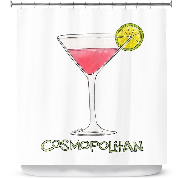 Shower Curtains 70" x 93" from DiaNoche Designs by Marley Ungaro - Cocktails Cosmo