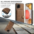 thumbnail image 3 of For Samsung Galaxy A12 Case 5G, Wallet with Detachable Magnetic Card Pockets,fit Car Mount, 2 in 1 Durable PU Leather Money Card Sleeve Kickstand Shockproof Protection Back Flip Cover - Brown, 3 of 8