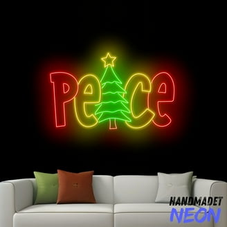 Handmadetneonsign Peace on Earth Neon Sign, Peace on Earth Led