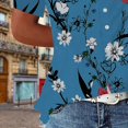thumbnail image 5 of Gibobby Camiseta de Manga Corta con Cuello en V Camiseta suelta informal con cuello en V para mujer, blusa manga corta con estampado(Azul,XL), 5 of 5
