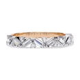 thumbnail image 2 of AFFY Zig Zag Half Eternity Wedding Ring for Women, 1/2 Carat (ctw) Baguette and Round Cut Lab Grown Diamond Ring In 14K Rose Gold Over Sterling Silver F-G-H, SI Quality (0.50ctw) Ring Size-8, 2 of 6