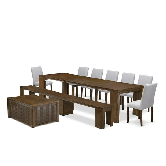 Luxe by East West Furniture 10 Pieces Extendable Dining Set Includes a Rectangle Kitchen Table