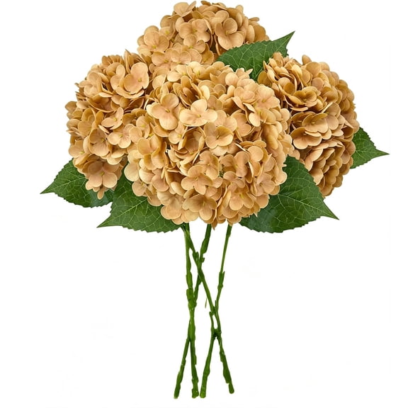 4 PCS Hydrangea Artificial Flowers 20.5" Latex Large Faux Hydrangeas Fake Flowers with Stems Leaves for Family Table Wedding Bouquets Party Home Decor