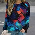 thumbnail image 2 of Geometric Lattice Mom Sweatshirt For Women Long Sleeve Pullover, 2 of 7