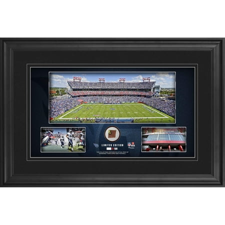 Tennessee Titans Framed 10" x 18" Stadium Panoramic Collage with Game-Used Football - Limited Edition of 500 - Fanatics Authentic Certified