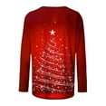 thumbnail image 5 of Tops for Women Christmas Printed Round Neck Long Sleeve Casual T-shirt Blouse,Women's Long Sleeve Tops Pink XXXL, 5 of 5