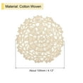 thumbnail image 2 of Fabric Coasters, 4pack 4" - Cotton Woven Crochet Doilies, Lace Embroidery Cup Mat with Floral Pattern (Beige), 2 of 5