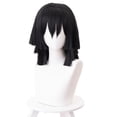 thumbnail image 5 of Anime Demon Slayer: Kimetsu No Yaiba Iguro Obanai Cosplay Wigs Black Heat Resistant Synthetic Hair Wig Cosplay Accessories, 5 of 5
